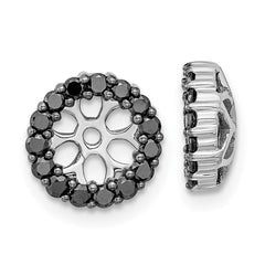 14k White Gold Black Diamond Earring Jackets