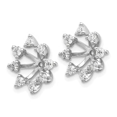 14k White Gold AA Fancy Diamond Earring Jacket - 2