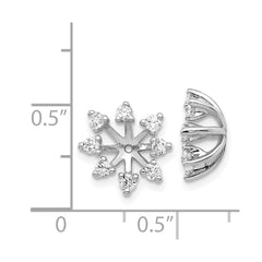 14k White Gold AA Fancy Diamond Earring Jacket - 2