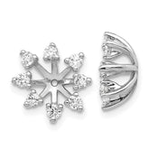 14k White Gold AA Fancy Diamond Earring Jacket - 2