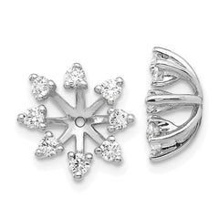 14k White Gold AA Fancy Diamond Earring Jacket - 2