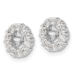 14k White Gold Diamond Earring Jackets - 26