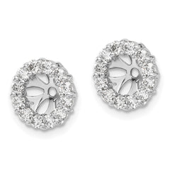 14k White Gold Diamond Earring Jackets - 24