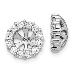 14k White Gold Diamond Earring Jackets - 24