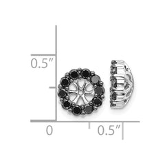 14k White Gold Black Diamond Earring Jackets - 6