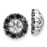 14k White Gold Black Diamond Earring Jackets - 6