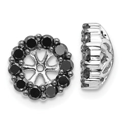 14k White Gold Black Diamond Earring Jackets - 6