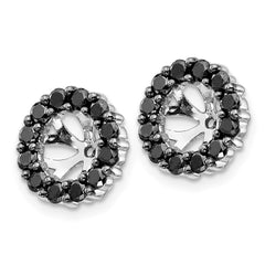 14k White Gold Black Diamond Earring Jackets - 5