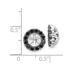 14k White Gold Black Diamond Earring Jackets - 5