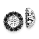 14k White Gold Black Diamond Earring Jackets - 5