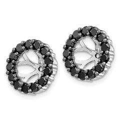 14k White Gold Black Diamond Earring Jackets - 3