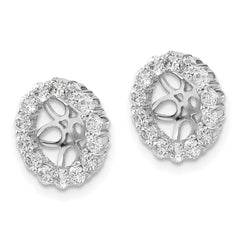 14k White Gold Diamond Earring Jackets - 7