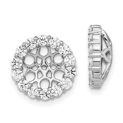 14k White Gold Diamond Earring Jackets - 7