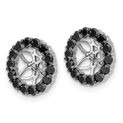 14k White Gold Black Diamond Earring Jackets - 7