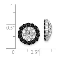 14k White Gold Black Diamond Earring Jackets - 7