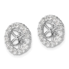 14k White Gold Diamond Earring Jackets - 29