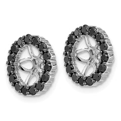 14k White Gold Black Diamond Earring Jackets - 8