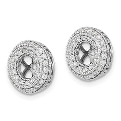 14k White Gold Fancy Diamond Earring Jackets - 5