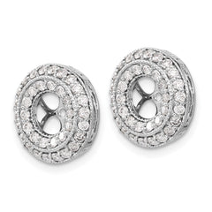 14k White Gold Fancy Diamond Earring Jackets - 6