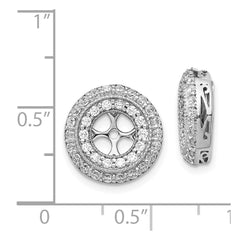 14k White Gold Fancy Diamond Earring Jackets - 6