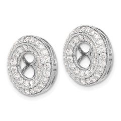 14k White Gold Fancy Diamond Earring Jackets