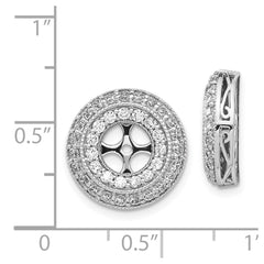 14k White Gold Fancy Diamond Earring Jackets