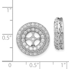 14k White Gold Fancy Diamond Earring Jackets - 8