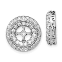 14k White Gold Fancy Diamond Earring Jackets - 8