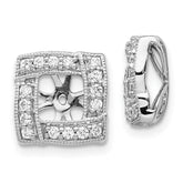 14k White Gold Diamond Square Earring Jackets