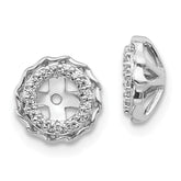14k White Gold Twisted Edge Diamond Earring Jackets - 2
