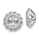 14k White Gold Twisted Edge Diamond Earring Jackets