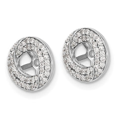 14k White Gold Diamond Round Earring Jackets