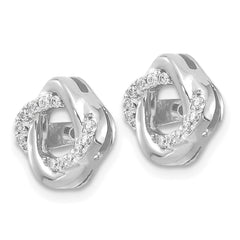 14k White Gold Diamond Jacket Earrings - 2