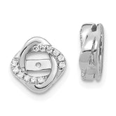 14k White Gold Diamond Jacket Earrings - 2