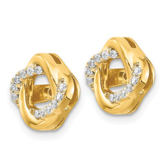 14k Yellow Gold Twisted Diamond Jacket Earrings