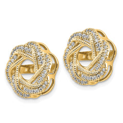 14k Yellow Gold Diamond Jacket Earrings