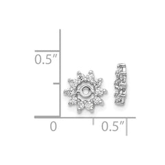 14k White Gold AA Fancy Diamond Earring Jacket - 4