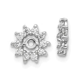 14k White Gold AA Fancy Diamond Earring Jacket - 4
