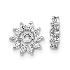 14k White Gold AA Fancy Diamond Earring Jacket - 4
