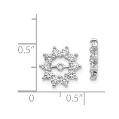 14k White Gold AA Fancy Diamond Earring Jackets - 2