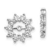 14k White Gold AA Fancy Diamond Earring Jackets - 2
