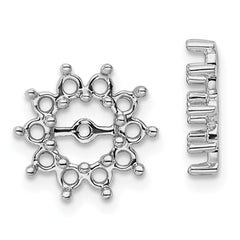 14k White Gold Fancy Diamond Earrings Jacket Mountings - 2