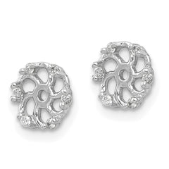 14k White Gold AA Diamond Earring Jacket