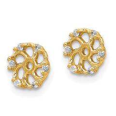 14k AA Diamond Earring Jacket - 2