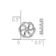 14k White Gold Diamond Earring Jacket Mountings - 2
