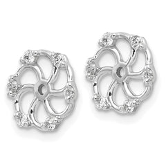 14k White Gold AA Diamond Earring Jacket - 2