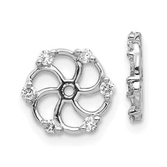 14k White Gold AA Diamond Earring Jacket - 2