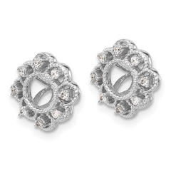 14k White Gold Fancy Diamond Earring Jackets - 3