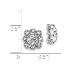 14k White Gold Fancy Diamond Earring Jackets - 3