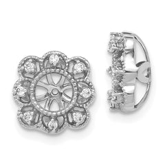 14k White Gold Fancy Diamond Earring Jackets - 3